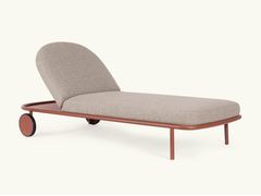 Lettino da giardino reclinabile in tessuto con ruote&nbsp;GRECALE - TEPORIA