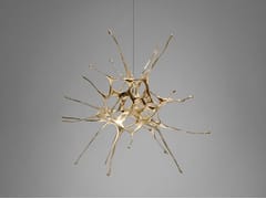 Sospensione illuminata in ottone&nbsp;DRAGON ROUND 4S - TERZANI