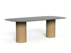 Tavolo da giardino ovale in alluminio e vetro&nbsp;BOND - TALENTI