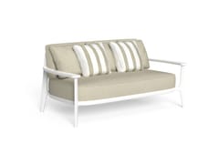 Divano da giardino in tessuto e teak a 2 posti&nbsp;EVER ALU - TALENTI