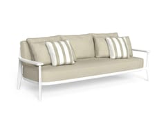 Divano da giardino in tessuto e teak a 3 posti&nbsp;EVER ALU - TALENTI