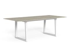 Tavolo da giardino rettangolare in teak e gres&nbsp;EVER ALU - TALENTI