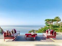 Divano da giardino imbottito con struttura in alluminio&nbsp;NALU - TALENTI