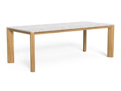 TAVOLO DA GIARDINO RETTANGOLARE IN TEAK E GRANIGLIA&nbsp;OLIVER - TALENTI