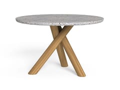 Tavolo da giardino rotondo in teak e graniglia&nbsp;PRICHI - TALENTI