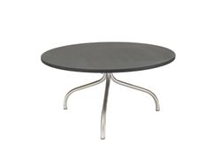 Tavolo basso rotondo in acciaio inox lucido con piano in granito&nbsp;CICALA - TECTONA