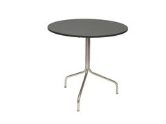 Tavolo rotondo in acciaio inox lucido con piano in granito&nbsp;CICALA - TECTONA