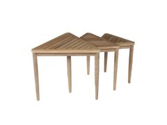 Set di 3 tavolini da giardino in teak&nbsp;SOUTHAMPTON - TECTONA