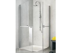 Box doccia angolare con porta a battente sdoppiabile&nbsp;SLADABD - SANILINE BY THERMOMAT