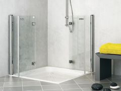 Box doccia angolare in alluminio e vetro con porta a soffietto&nbsp;SLADASA - SANILINE BY THERMOMAT