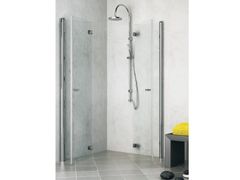 Box doccia angolare in alluminio e vetro con porta a soffietto&nbsp;SLADASO - SANILINE BY THERMOMAT