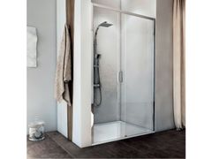 Box doccia a nicchia in alluminio e vetro con porta scorrevole&nbsp;SLADNSC - SANILINE BY THERMOMAT