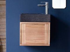 Mobile lavabo sospeso in teak con lavabo integrato&nbsp;BASIC - TICKET FOR THE MOON