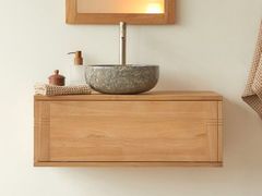 Mobile lavabo sospeso in teak&nbsp;BASIC - TICKET FOR THE MOON