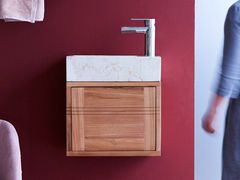 Mobile lavabo sospeso in teak con lavabo integrato&nbsp;BASIC - TICKET FOR THE MOON