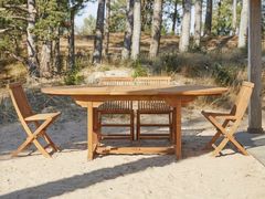 Lounge set da giardino in acacia con 4 sedie&nbsp;CAPRI - TICKET FOR THE MOON