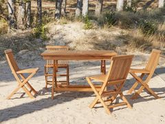Lounge set da giardino in acacia con 4 sedie&nbsp;CAPRI - TICKET FOR THE MOON