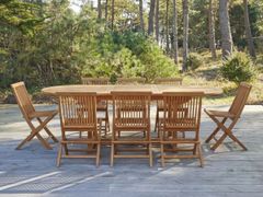Lounge set da giardino in acacia con 8 sedie&nbsp;CAPRI - TICKET FOR THE MOON