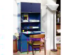 Scaffale modulare con scrittoio con illuminazione&nbsp;USM HALLER SOFT PANEL - BLUE - USM MODULAR FURNITURE