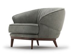 POLTRONA IN PELLE CON BRACCIOLI&nbsp;GROVER - ULIVI SALOTTI