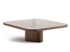 Tavolino quadrato in noce e travertino&nbsp;OTIS - ULIVI SALOTTI