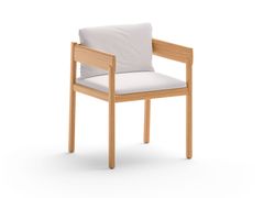 Sedia da giardino imbottita in teak con braccioli&nbsp;CORA - UNOPI�