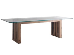 Tavolo rettangolare in legno e vetro VERO | Tavolo - G.&F.