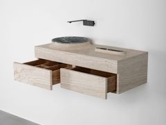 Piano sospeso in pietra con lavabo integrato&nbsp;LAVA - VASELLI MARMI
