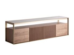 Mobile TV in acciaio e legno con ante a battente&nbsp;AISBY - VICAL HOME
