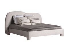 Letto matrimoniale in tessuto con testiera imbottita&nbsp;ALEVIA - VICAL HOME