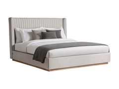 Letto matrimoniale in tessuto con testiera imbottita&nbsp;AUNAC - VICAL HOME