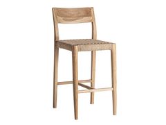 Sgabello alto da cucina in teak con schienale&nbsp;CAEN - VICAL HOME