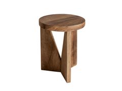 Tavolino di servizio rotondo in legno di recupero&nbsp;COTARD - VICAL HOME