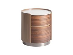 Comodino rotondo in legno con cassetti&nbsp;GISWIL - VICAL HOME