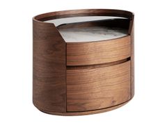 Comodino ovale in legno con cassetti&nbsp;LECCO - VICAL HOME