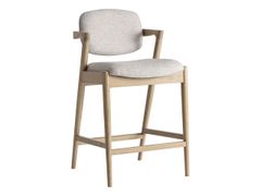 Sgabello imbottito da cucina in legno con schienale&nbsp;NAMUR - VICAL HOME