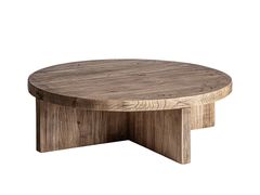 Tavolino da caff� rotondo basso in olmo&nbsp;NORVIK - VICAL HOME
