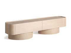Mobile TV basso in rovere con ante a battente&nbsp;PRAYSSAC - VICAL HOME