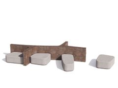 Seduta da esterni in pietra ricostruita e acciaio Corten�&nbsp;CIOTTOLI - VISCIO URBAN DESIGN