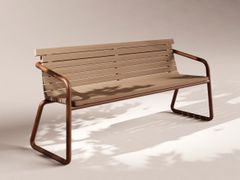 Panchina in acciaio e legno con schienale&nbsp;DECK - VISCIO URBAN DESIGN