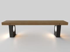 Panchina in acciaio e legno senza schienale HOLE - VISCIO URBAN DESIGN
