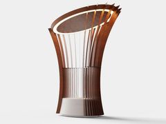 Seduta da esterni in pietra ricostruita e acciaio Corten�&nbsp;LAMPARA - VISCIO URBAN DESIGN