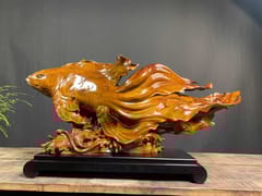 Scultura in ebano&nbsp;GOLDEN FISH - WANSHEMUYE