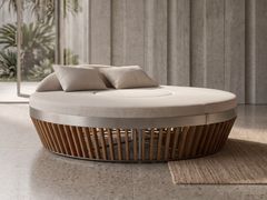 Letto da giardino rotondo in teak e tessuto&nbsp;PLAYGROUND TEAK 