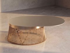 Tavolino ovale in alluminio e corda&nbsp;UD SERVE LARGE STRING UDY - WOOMEY & K