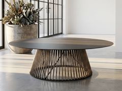 Tavolino rotondo in alluminio e corda&nbsp;UD SERVE SMALL ZT 120 - WOOMEY & K