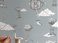 Carta da parati a tema marino&nbsp;LARGE MONTGOLFIERS - WALLPEPPER