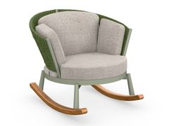 Poltrona da giardino a dondolo in corda e alluminio&nbsp;TURTLE - YAAZ