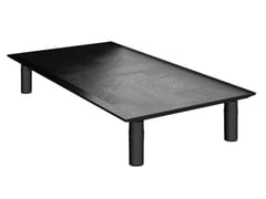 Tavolino da giardino da caff� rettangolare in alluminio con piano in HPL&nbsp;BAMBOO - YARDCOM