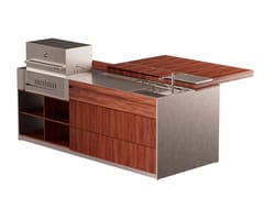Cucina da esterno in acciaio inox e legno con grill&nbsp;OASIS - YARDCOM